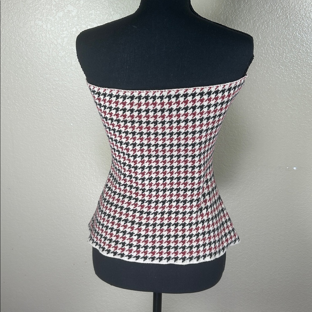 Stylish Houndstooth Strapless Top - image 3